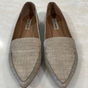 Faux croc print flats